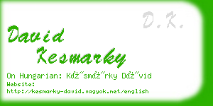 david kesmarky business card